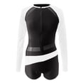 thumbnail image 3 of Womens Swimsuits Rash Guard Long Sleeve Bathing Zipper Surfing Athletic Women's Swimwear White, 3 of 3