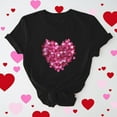 thumbnail image 3 of Tbopshirt Womens Tops,Valentine's Day T-Shirts for Women Graphic,Plus Size Tops,Women Valentines Day Heart Printed Short Sleeve T-Shirt Novelty Graphic Tops Casual Round Neck S-XXXL, 3 of 6