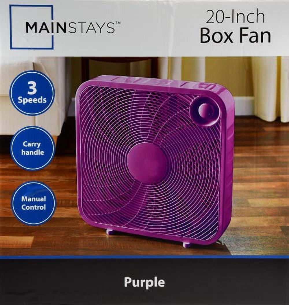 Mainstays Purple 20-inch 3-Speed Box Fan, FB50-16HP
