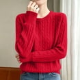 thumbnail image 4 of Uaswgudfs Women Cable Knit Cardigan Sweater Button Down Long Sleeve Open Front Loose Fit Solid Color Winter Warm Soft Knitwear Jacket for Daily Casual Office, 4 of 5