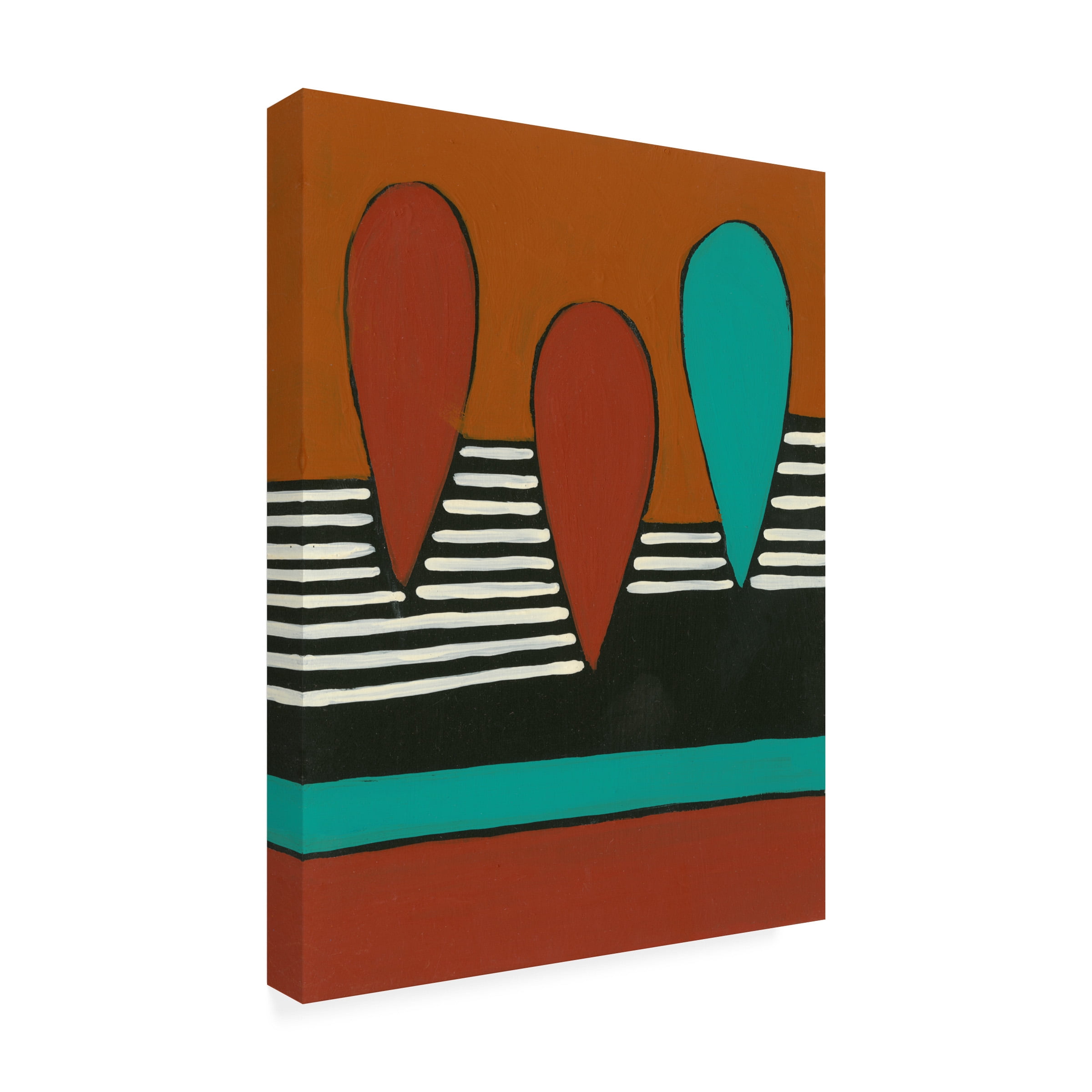 Regina Moore 'Rust and Teal Patterns X' Canvas Art