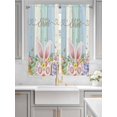 thumbnail image 2 of Easter Bathroom Window Curtain, Spring Rabbit Ear Eggs Floral Butterfly Wooden Light Filtering Coffee Kitchen Curtains, Bedroom Living Room Curtains 2 Panel 84"x63", 2 of 6