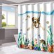 thumbnail image 2 of Cortina de Ducha para Cachorros Amarillos de Buceo, 180 x 180 cm, Perro Buceador, Animales del océano, Peces, Patrón de Algas Marinas, Cortina de Ducha de poliéster Resistente al Agua, Accesorios de b, 2 of 5