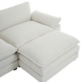 thumbnail image 5 of Zimtown Ottoman for Convertible Teddy Velvet Fabric Sofa Set Living Room Furniture Teddy White (Only Ottoman), 5 of 7