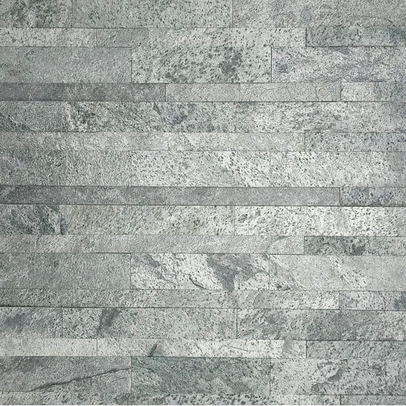 Peel and Stick REAL STONE Veneer 3D Panels - Urban Smog. Ready for installation - pre-applied adhesive. DIY project. Each panel is ~24"x6", box of 10 covers 9.69 sq.ft.