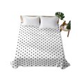 thumbnail image 2 of Queen Flat Sheet Only Black Polka Dot on White Soft Microfiber Cooling Bedding Sheets Modern Minimalist Dotted Flat Bed Sheet for Hotel,Home Decor, 2 of 9