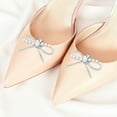 thumbnail image 2 of Unique Bargains 2 Pcs Shoe Accessories Fashionable Pearl Rhinestone Bow with Detachable Clip Shoe Decorations Silver Tone, 2 of 6