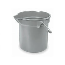 Rubbermaid Commercial 14-Quart Round Utility Bucket, 12" Diameter x 11-1/4"h, Gray Plastic