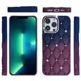 thumbnail image 4 of Designed for Apple iPhone 16 Pro Max (6.9") Fashion Flower Design Sparkle Glitter Shimmer Rhinestone Bling Leather Feel Thick TPU Rubber Hard PC Phone Case Cover - Dark Blue /Burgundy, 4 of 10