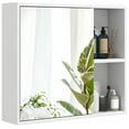 thumbnail image 1 of Gymax Bathroom Medicine Cabinet Wall Mounted Storage Organizer w/ Single Mirror Door White, 1 of 10