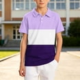 thumbnail image 2 of akafmk Boys School Uniform Shirts Short Sleeve Collared Shirt Colorblock Breathable Athletic Shirt Casual Summer Tops, 5-15Y, 2 of 7