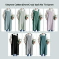 thumbnail image 6 of Cotton Linen Apron for Women with Pockets, Cross Back Split Pinafore No Tie for Kitchen Garden Cooking (7 Colors), 6 of 7