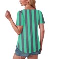 thumbnail image 2 of Puntoco Tops Blouses for women Clearance 2025,Womens Summer Tops 2025 Color Block Shirts Casual Crewneck Oversized Tshirts Ribbed Knit Tees Blouse Green S(S), 2 of 7