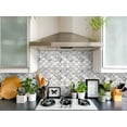 thumbnail image 3 of The Tile Life Santorini Arabesque 12" x 12" Volakas Matte Marble Mosaic Floor and Wall Tile, 1 Sheet, 3 of 5