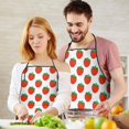 thumbnail image 5 of Red Strawberry Plants White Pattern Apron-Garden Aprons for Women with Pockets-Cotton Linen Waterproof Kitchen Cooking Gardening Aprons Adjustable for Kitchen,Cooking,BBQ and Salon 33x27 Inch, 5 of 7