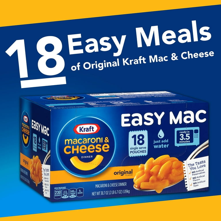 Kraft Easy Mac Original Flavor Macaroni Snacks, Single-Serve