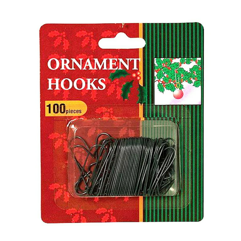 Green Metal Ornament Hooks (Pack of 100)