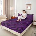 thumbnail image 4 of Manfei Abstract Lines 4-Piece Full Size Sheets,Zebra Print Bed Sheets,Animal Print Lightweight Sheet Sets,Stripes Bedroom Decorative, 4 of 7
