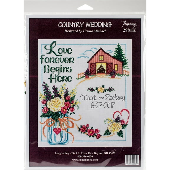 Country Wedding Counted Cross Stitch Kit-10.5"X11.5" 14 Count