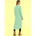thumbnail image 3 of Made by Johnny Women's Casual Long Open Front Drape Lightweight Duster High Low Hem Maxi Long Sleeve Cardigan S MINT, 3 of 6