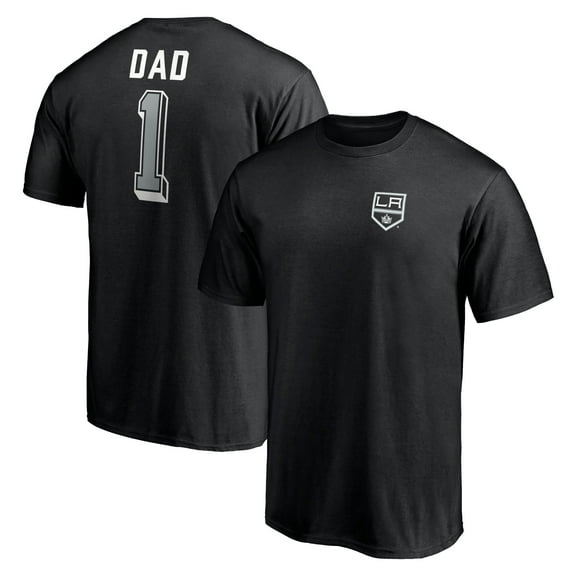 Men's Black Los Angeles Kings Number One Dad Logo T-Shirt