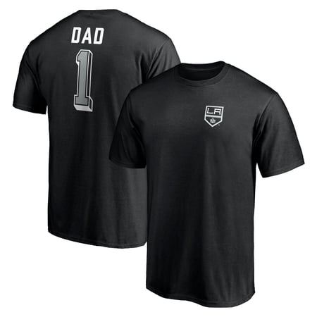 Men s Black Los Angeles Kings Number One Dad Logo T-Shirt