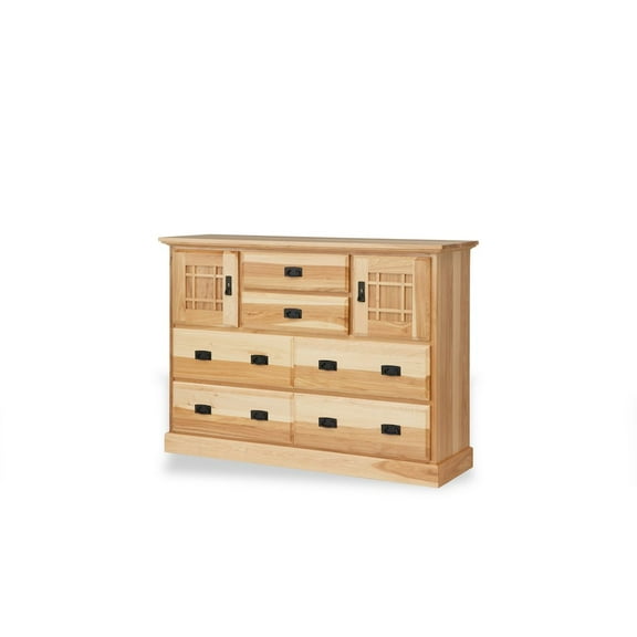 A-America Amish Highlands 7-Drawer Contemporary Wood Bedroom Dresser in Natural