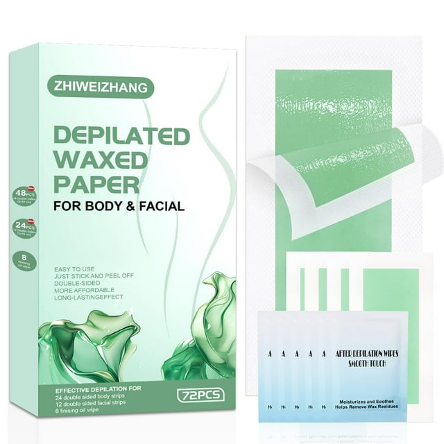 Kit de depilación Wax Strips ZHIWEIZHANG de 72 unidades para el hogar