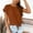c01Brown, variant on Tie Front Tops for Women Cap Sleeve Crewneck Solid Color Blouses Loose Fit Summer Fashion Shirts Pullover Pink XXL