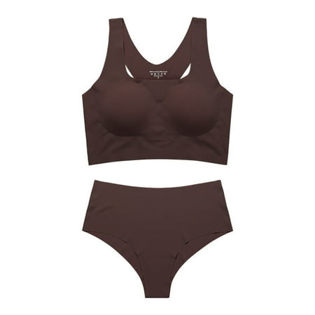 PEASKJP Womens Bras Womens Lingerie Women s Bra Front Open Cup Gathered Breathable Comfortable Skin Friendly Soft Underwear Bra Brown L