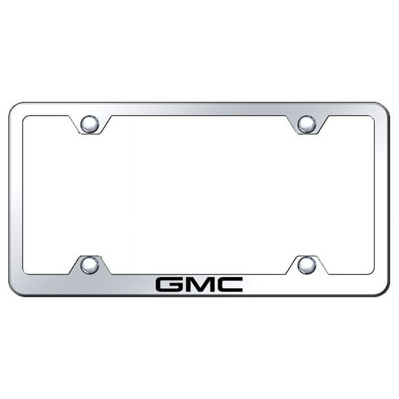 GMC Laser Etched Logo Stainless Steel Wide Body License Plate Frame (Chrome)