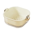 thumbnail image 1 of Cesta de desagüe de cocina de doble capa | Colador de verduras y soporte para frutas | Plástico engrosado o acero inoxidable | Orificios de drenaje finos | Pies antideslizantes | Fácil de limpiar, 1 of 1