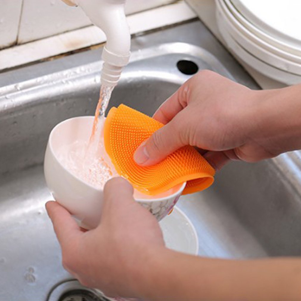 Silicone Sponge Dish Washing Kitchen Scrubber Dishes Sponges Cleaning