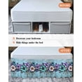 thumbnail image 7 of Spring Purple Flowers Wrap Around Bed Skirts for King Bed 16" Drop,Bed Skirt with Adjustable Elastic Belt Dust Ruffle Bed Valance for Bedroom Hotel Floral Mottled Teal Wall Retro Bed Frame Cover, 7 of 7