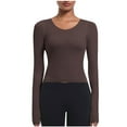 thumbnail image 2 of GuangCheng Kintted Yoga Tops for Women Long Sleeve V-Neck Slim Fit Warm Fall Casual Blouses Shirts, 2 of 6