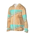 thumbnail image 2 of Sigee Beach Footprint Print UPF50+ Men's Sun Protection Hoodie Shirt SPF UV Shirt Long Sleeve Fishing Outdoor Lightweight, S-3XL, 2 of 9
