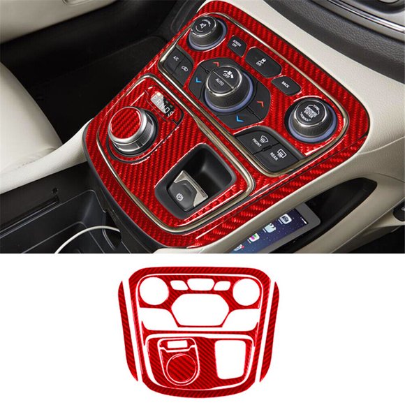 9Pcs Red Carbon Fiber Center Console Panel Cover Trim for Chrysler 200 2015-2017