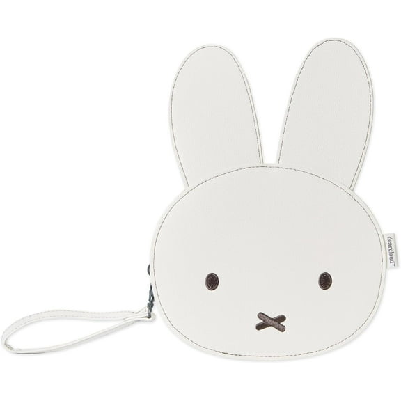 dearcloud x Miffy Faux Leather Cosmetics Bag with Removable Wristlet Strap – Travel Case & Purse (Shaped like Miffy)
