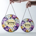 thumbnail image 4 of Spring Is Here Floral Suncatcher Faux Stained Glass UV Printed Seasonal Window Decor Round, 4 of 8
