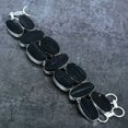 thumbnail image 2 of Natural Black Tourmaline Gemstone 925 Sterling Silver Bracelet 7-8", 2 of 2