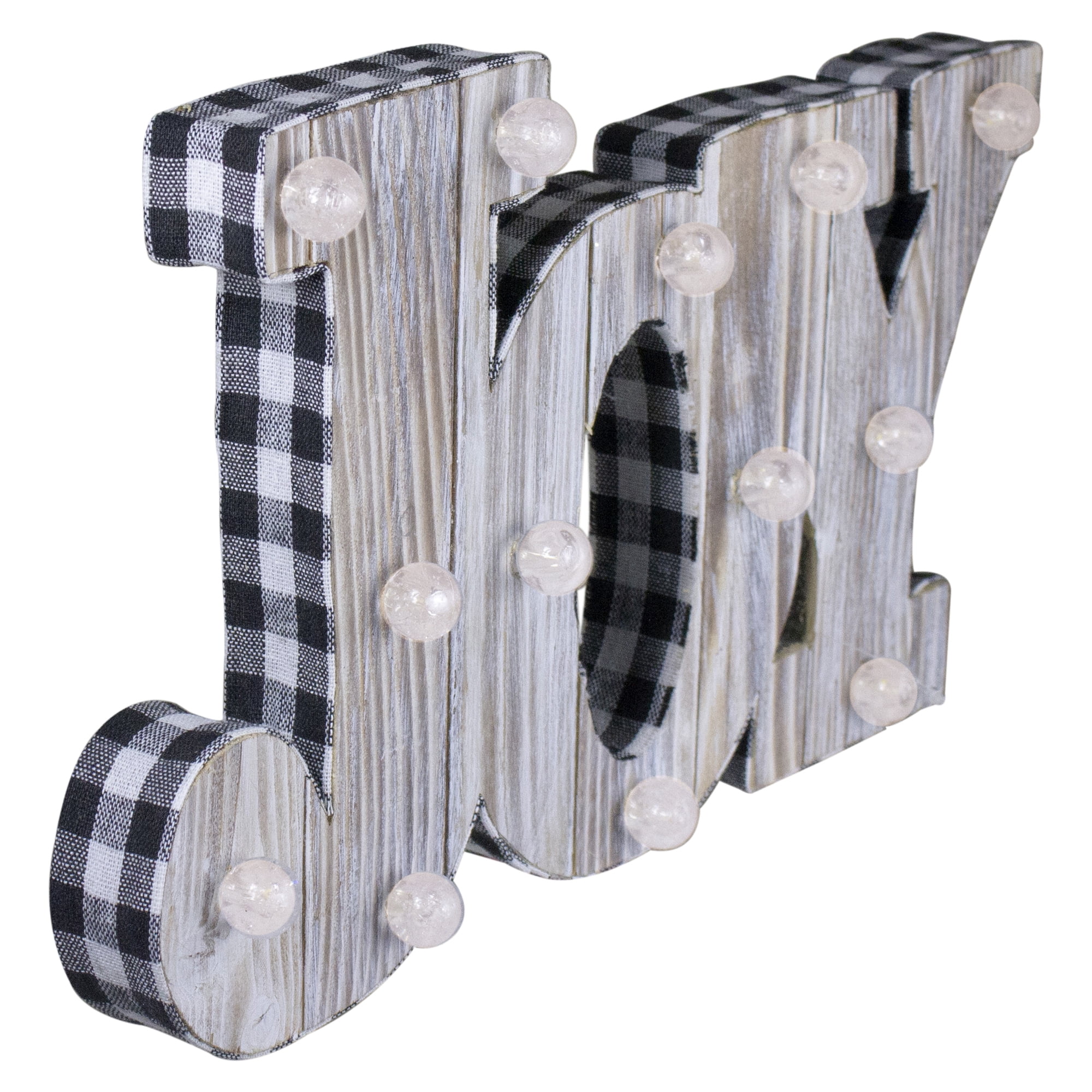 Northlight Lighted 3D Wooden "JOY" Christmas Decoration - 14"