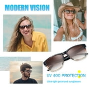 Joopin Trendy Rectangle Sunglasses for Women Men Gradient Brown Sun Glasses Eyewear (Gradient Brown)