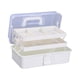 thumbnail image 2 of Caja de almacenamiento de 3 niveles, plegable, con compartimentos, para arte, maleta, portátil Blanco, 2 of 9