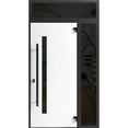 thumbnail image 3 of Front Exterior Prehung Steel Door / Dekton 0163 Venezia Noce / Side and Top Exterior Window Sidelite / Entry Metal Modern Painted W36+14x80+16 Left-hand, 3 of 6