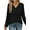 Black, variant on MOSHU Long Sleeve Womens Tops Deep V Neck Blouses for Women Loose Fit Curved Hem Fall Shirts