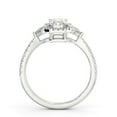 thumbnail image 3 of Spot Jewel 2.4 Ct Radiant Cut Lab Created Diamond Ring – Three Stone Halo Engagement Style – 14K White Gold Plated – Prong Set Gift for Her, 3 of 4