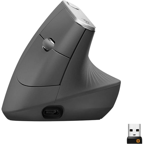 Refurbished (Good)- Logitech MX Vertical Wireless Mouse – Advanced Ergonomic Design Reduces Muscle Strain, Graphite