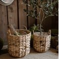 thumbnail image 2 of Natural Straw Round Basket with Handles, 2 of 10