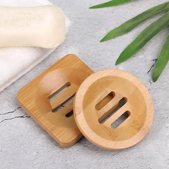Haimei Brown Wood Soap Dishes 2 Count