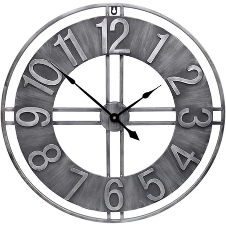 24 inch Large Wall Clock Decorative Metal Retro Oversized Clocks Decor for Home Farmhouse Living